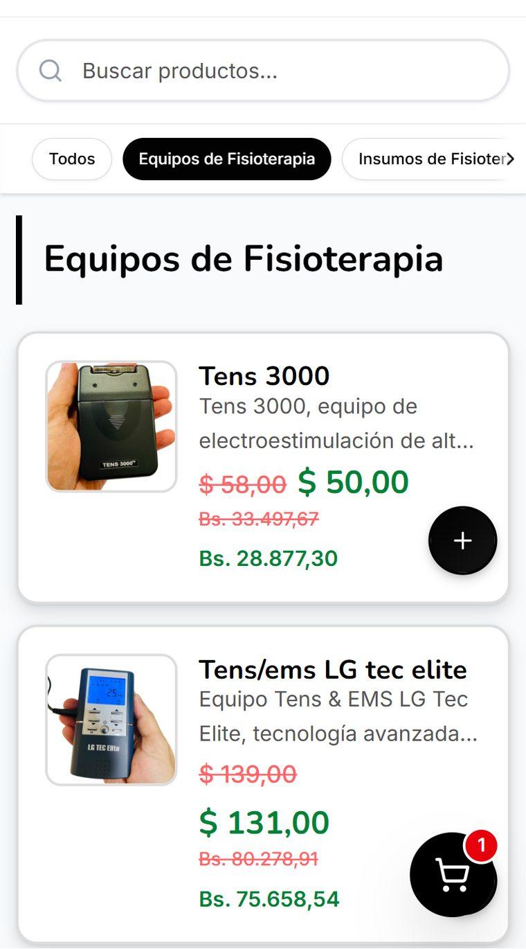 Catálogo de equipamiento con Tari